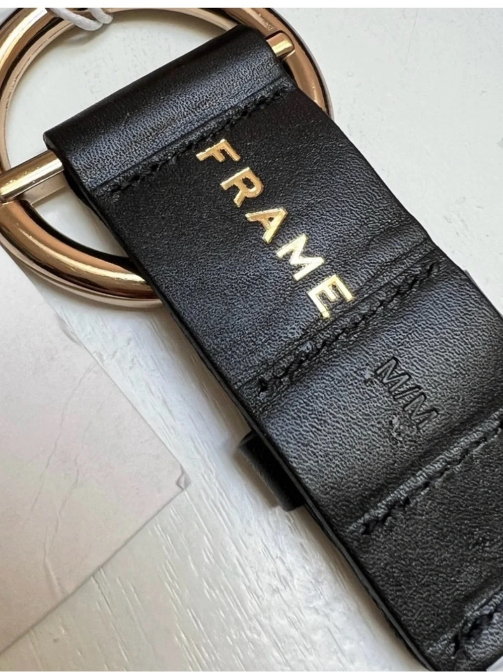 Frame Denim Braided O Ring Double Wrap Belt Black Medium